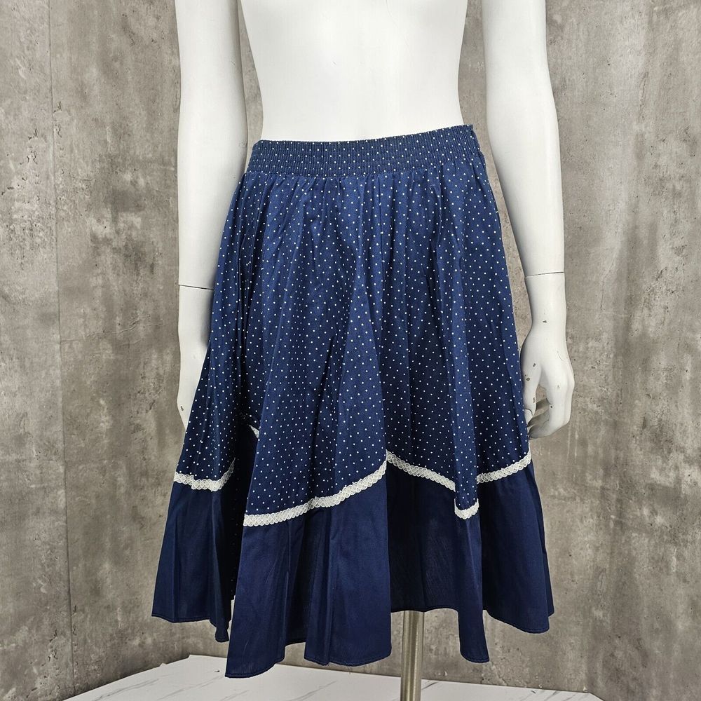 Vintage 70s Partners Please!‎ Malco Modes Prairie Square Dance Skirt Polka Dot